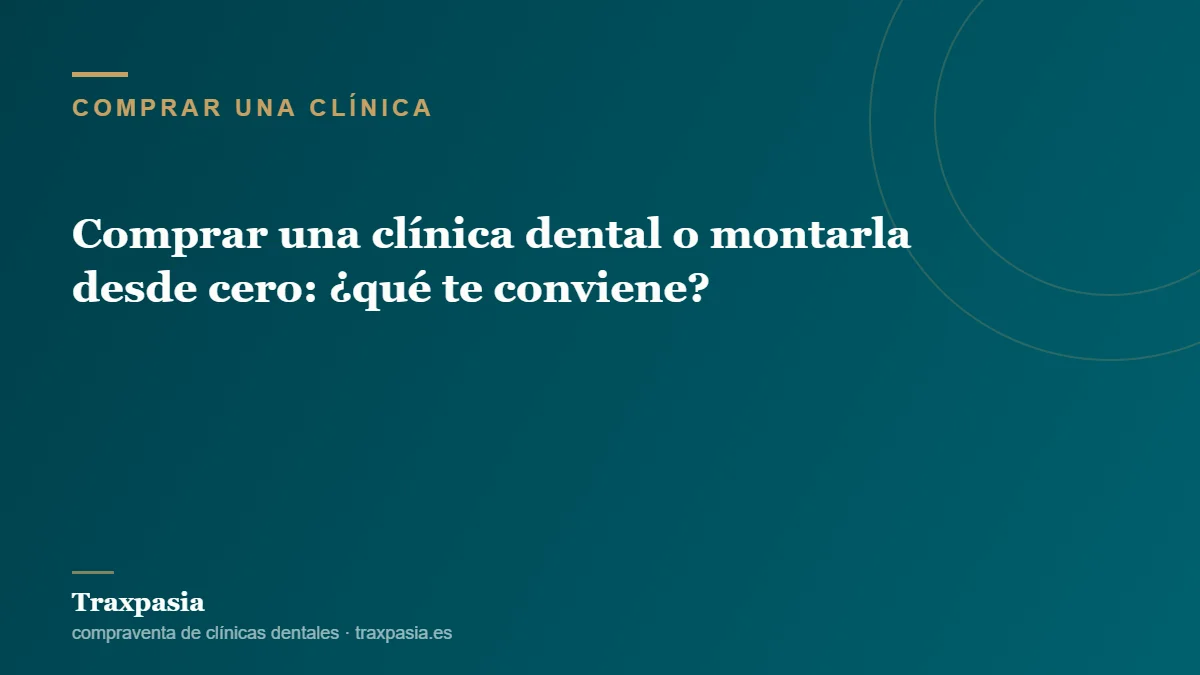 Comprar una clínica dental o montarla desde cero: ¿qué te conviene?