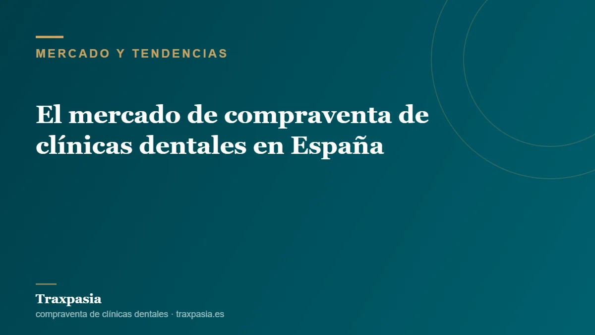 El mercado de compraventa de clínicas dentales en España