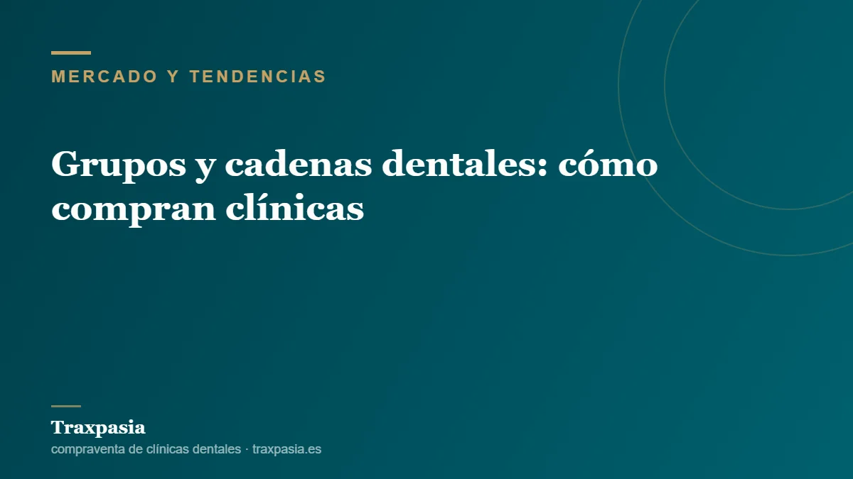 Grupos y cadenas dentales: cómo compran clínicas